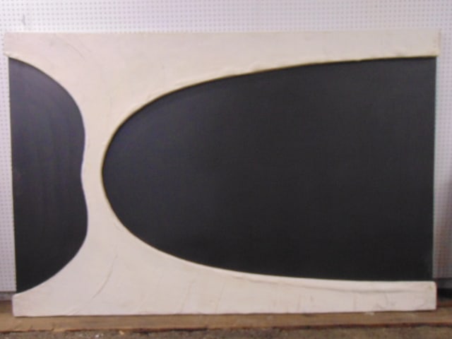 Very large Mixed Media on canvas in white & black, by Bob Boernstein, 60" by 90.5" (!): Very large Mixed Media on canvas in white & black, by Bob Boernstein, 60" by 90.5" (!)