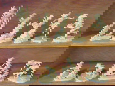 9 Franklin mint Norman Rockwell bisque figurines, "Joys of Childhood"