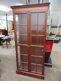 Display cabinet, missing shelves, cabinet is 37.75" wide, 80.5" tall. 1980's