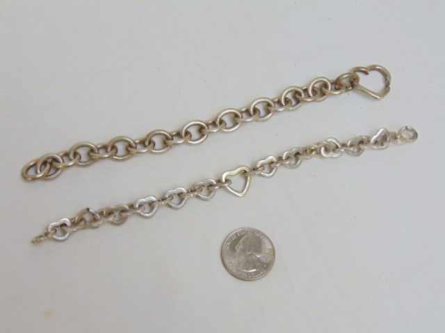 Jewelry. Tiffany & Co. sterling silver heart chain circa 2000 & Tiffany & Co. key chain with heart (1 of 5)