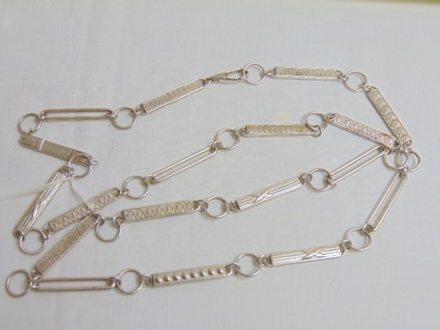 Jewelry. Christofle sterling 925 signed link necklace, 3.18 toy oz (1 of 4)