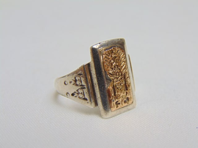 Jewelry. 18kt & 925 ring, 4.45 grams, size 6 3/4 (1 of 4)