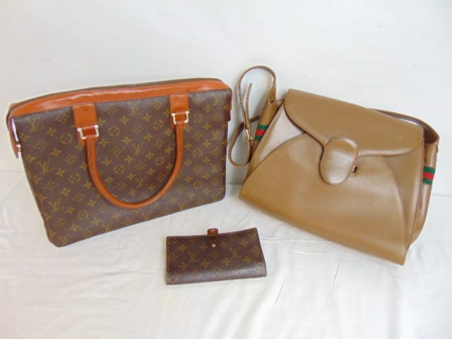 Vintage Couture designer Gucci made in Italy handbag/purse & Vintage Louis Vuitton briefcase bag & (1 of 20)