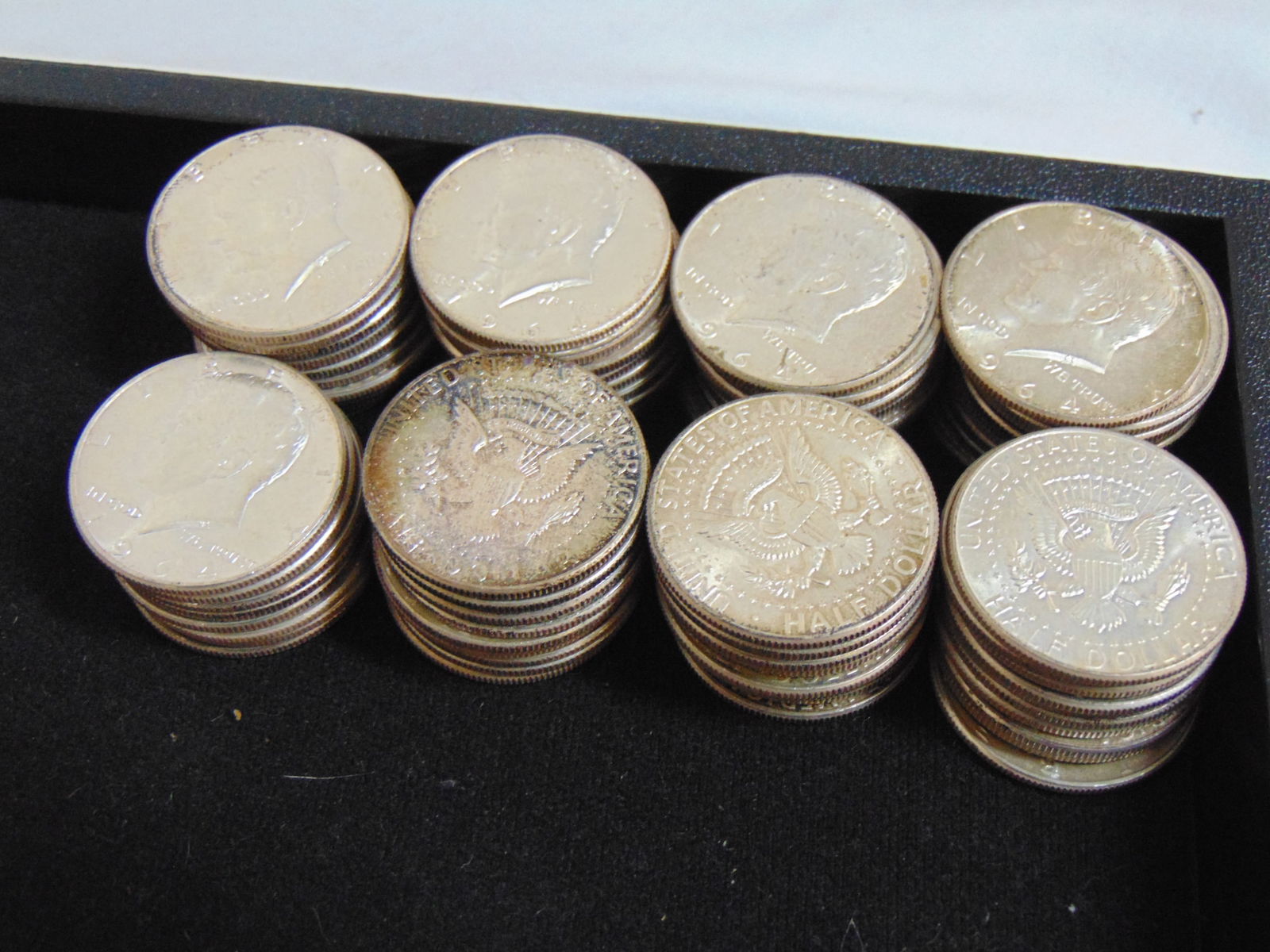 78 Kennedy silver half dollars, 1964 (1 of 3)