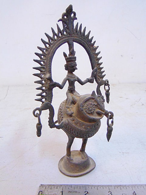Small Cambodian bronze, Shiva, figure on bird, height is 7.75": Small Cambodian bronze, Shiva, figure on bird, height is 7.75"