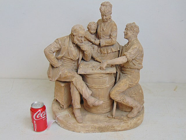 Rogers Group, "Checkers at the Farm", John Rogers, New York, 17" by 12.5", height is 20": Rogers Group, "Checkers at the Farm", John Rogers, New York, 17" by 12.5", height is 20"