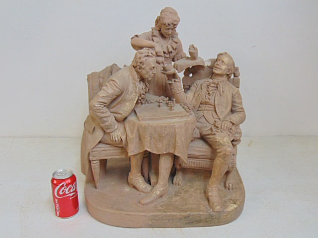 Rogers Group, "Chess", John Rogers, New York, has chip back chair, 17.5" by 16", height is 20.5": Rogers Group, "Chess", John Rogers, New York, has chip back chair, 17.5" by 16", height is 20.5"