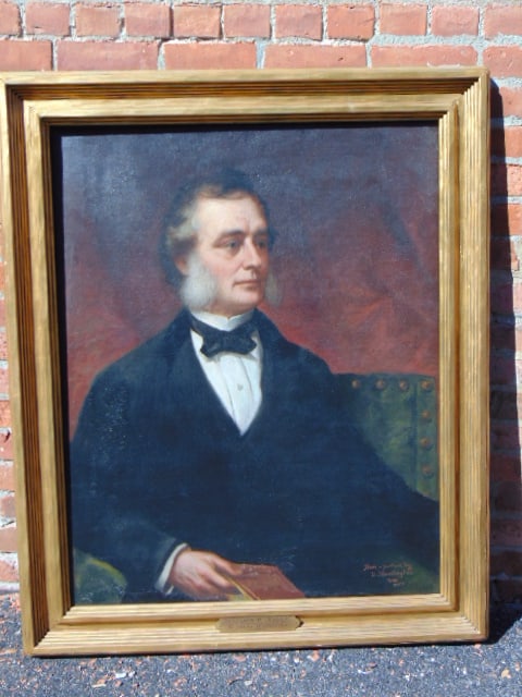 Painting, portrait of Benjamin H. Field, by Daniel Huntington, 1870, oil on canvas, relined, 36.75": Painting, portrait of Benjamin H. Field, by Daniel Huntington, 1870, oil on canvas, relined, 36.75" by 29.25", 43.5" by 36"