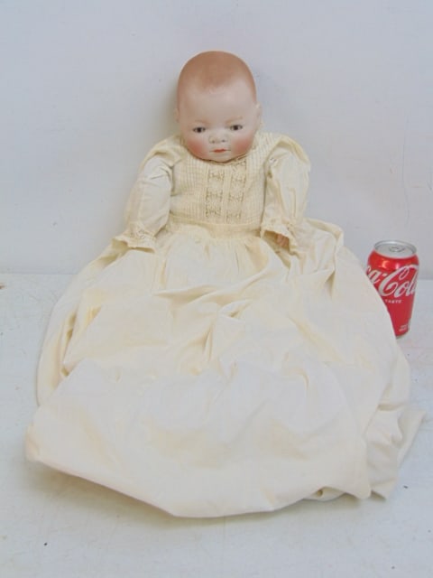 Large Grace Putnam porcelain head doll, porcelain hands, no feet, in white vintage dress: Large Grace Putnam porcelain head doll, porcelain hands, no feet, in white vintage dress