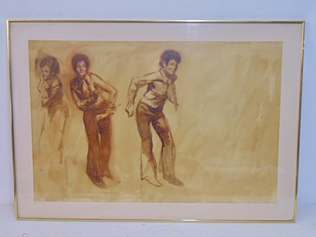 Painting, study of a girl dancing, Burton Silverman, oil on paper, 25.5" by 39", ( 31.75" by 45.25": Painting, study of a girl dancing, Burton Silverman, oil on paper, 25.5" by 39", ( 31.75" by 45.25" framed)