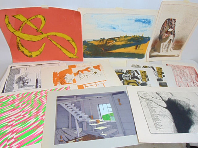 Lot signed lithographs & assorted art from the estate of Charles Yeiser, various sizes, all: Lot signed lithographs & assorted art from the estate of Charles Yeiser, various sizes, all unframed, includes works by Jon Wilkinson, John Ross, more