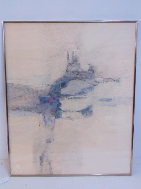 Watercolor pastel, Ruth Kjaer Nelson, "Treasures to Oblivion Cast", painting is 34.25" by 28.25": Watercolor pastel, Ruth Kjaer Nelson, "Treasures to Oblivion Cast", painting is 34.25" by 28.25"