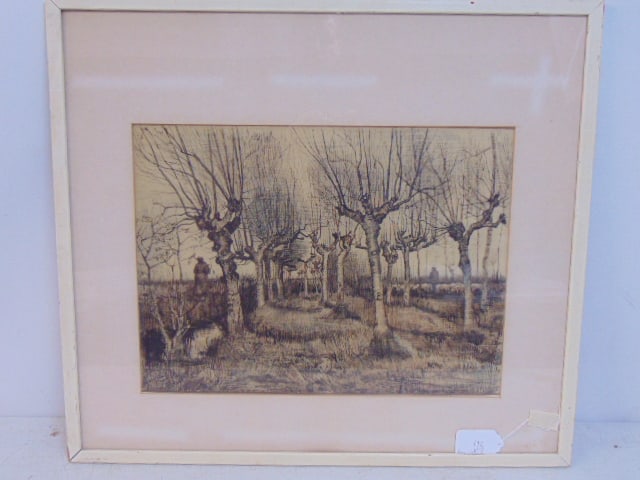 Print, "Pollard Birches, Vincent van Gogh, 15" by 20" (25.5" by 28.5" framed): Print, "Pollard Birches, Vincent van Gogh, 15" by 20" (25.5" by 28.5" framed)