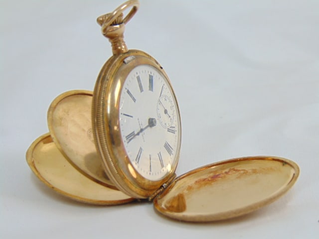 COLUMBIA USA Gold Filled Pocket Watch, fancy decorated case, 4444338,: COLUMBIA USA Gold Filled Pocket Watch, fancy decorated case, 4444338,