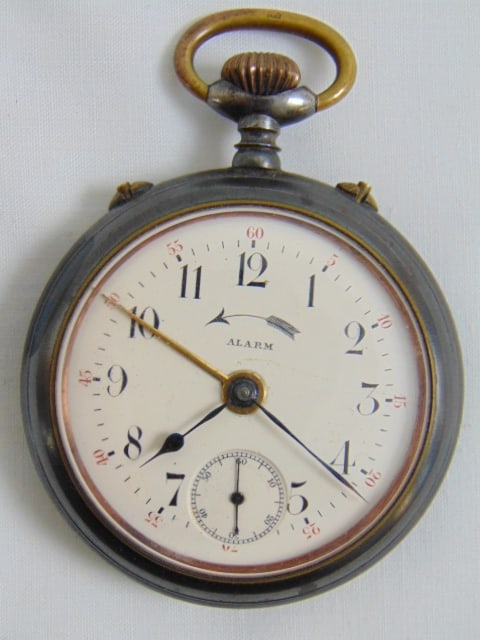 ALARM Pocket Watch, Swiss made, J.G. RACINE, alarm Pocket Watch: ALARM Pocket Watch, Swiss made, J.G. RACINE, alarm Pocket Watch