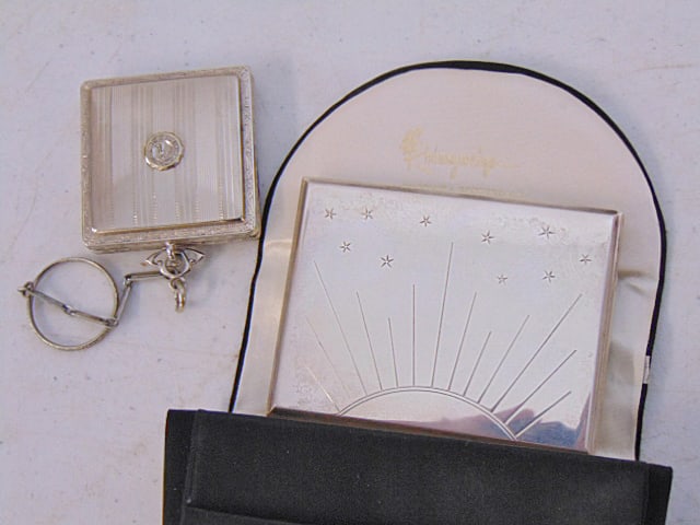 2 small sterling silver cases, one marked University of Virginia.: 2 small sterling silver cases, one marked University of Virginia.