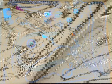 Lot sterling silver jewelry including bracelets, necklaces, earrings, pendants, rings more.