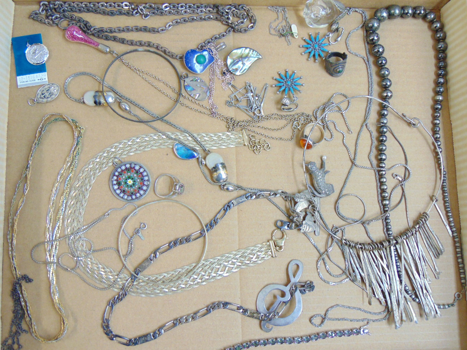 Lot sterling silver jewelry including bracelets, necklaces, earrings, pendants, rings more.: Lot sterling silver jewelry including bracelets, necklaces, earrings, pendants, rings, & other. Mostly sterling with exceptions see photos.