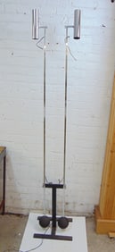 Double Counterbalance Floor Lamp by Robert Sonneman, needs restoration, rewiring, sockets loose, hei