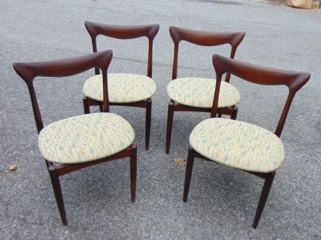 Set 4 Danish mid Century chairs by Bramin, rosewood with upholstered seats: Set 4 Danish mid Century chairs by Bramin, rosewood with upholstered seats