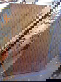 Single door country cabinet, 33.5" by 15.5", height is 65.5"