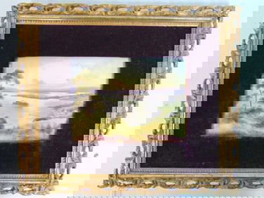 Porcelain plaque, landscape, marked Cauldon Ltd, England, porcelain is in good condition, 6" by 8",