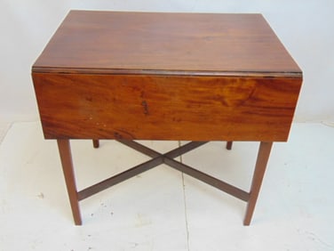 Mahogany Pembroke drop leaf table with drawer, 30" by 20", height is 27.5"