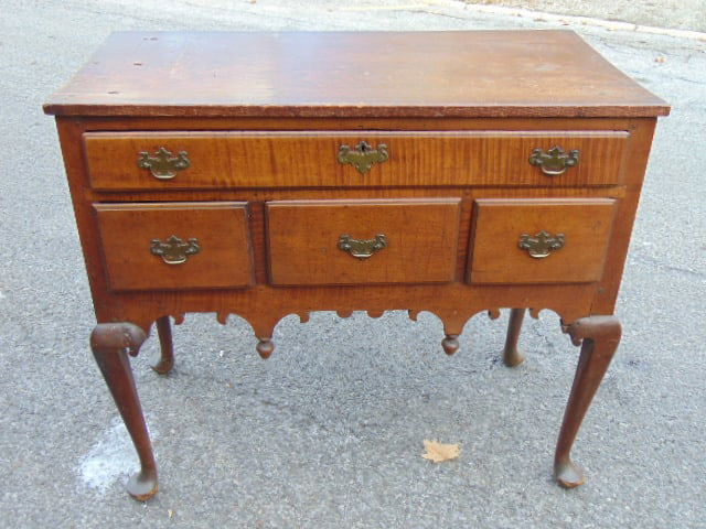 Tiger maple lowboy, replaced top, 40.75" by 20.5", height is 37": Tiger maple lowboy, replaced top, 40.75" by 20.5", height is 37"