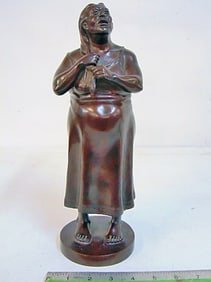 Bronze, woman combing hair, Harry Herman Wickey, Roman Bronze Works Inc, NY, nice patina, bronze is