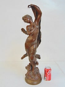 Bronze, "Crepuscule", by Hippolyte Francois Moreau, height is 25.5"