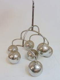 Large Sonneman chrome hanging fixture with 12 globes, some arms are loose, need tightening, height