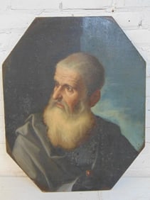 Painting, portrait bearded man, old master, oil on canvas, unsigned, 20.75" by 23.25"
