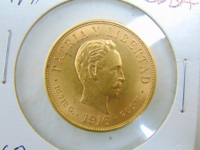 GOLD COIN 1916 Cuba 10 Pesos, 16.70 grams.: GOLD COIN 1916 Cuba 10 Pesos, 16.70 grams.