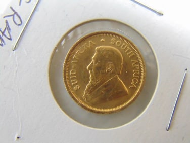 GOLD COIN 1982 1/10oz Krugerrand 3.37 grams.