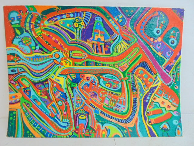 Painting, abstract, by Louise Abrams, oil on canvas board, 22" by 30": Painting, abstract, by Louise Abrams, oil on canvas board, 22" by 30"