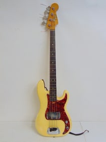 Vintage Fender bass guitar, Precision Bass, serial #L86540, 45.5" long, with soft case 1965