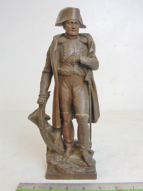 Bronze figure of Napoleon Bonaparte, signed B. Rigault, 12" tall: Bronze figure of Napoleon Bonaparte, signed B. Rigault, 12" tall