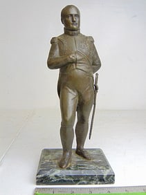 Bronze figure of Napoleon Bonaparte, signed Miller, on marble base, signed on marble, height is 11"