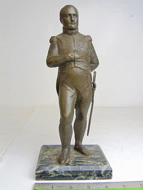 Bronze figure of Napoleon Bonaparte, signed Miller, on marble base, signed on marble, height is 11": Bronze figure of Napoleon Bonaparte, signed Miller, on marble base, signed on marble, height is 11"