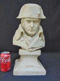Carved marble bust, Napoleon Bonaparte, signed Fr. Bossi 1808, Paris, on base, height is 17.75",