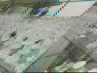 Lot crystal stemware by Baccarat, "Massena", 13 7" stems, 9 7 3/8" stems.