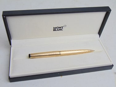 Vintage 14kt MONT BLANC gold pen #98, hallmark 585, total weight 15.30 grams ballpoint pen, some