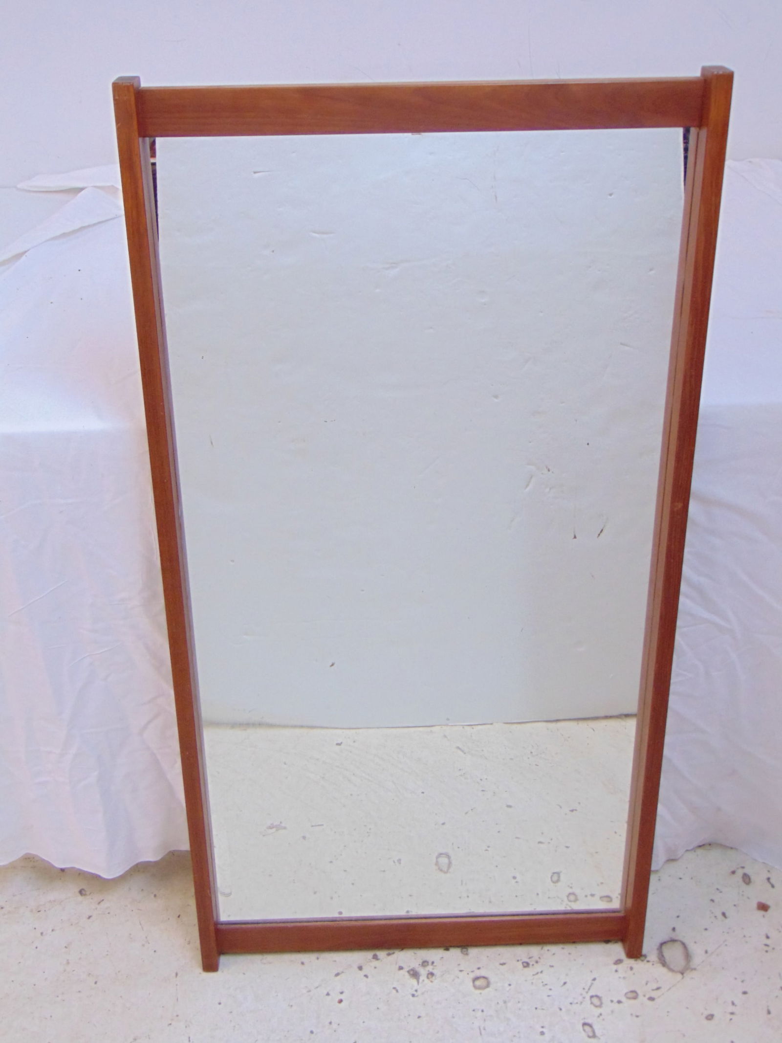 Danish modern mirror by Aksel Kjersgaard, Odder, made in Denmark, mirror is 42 7/8" by 22.25": Danish modern mirror by Aksel Kjersgaard, Odder, made in Denmark, mirror is 42 7/8" by 22.25"