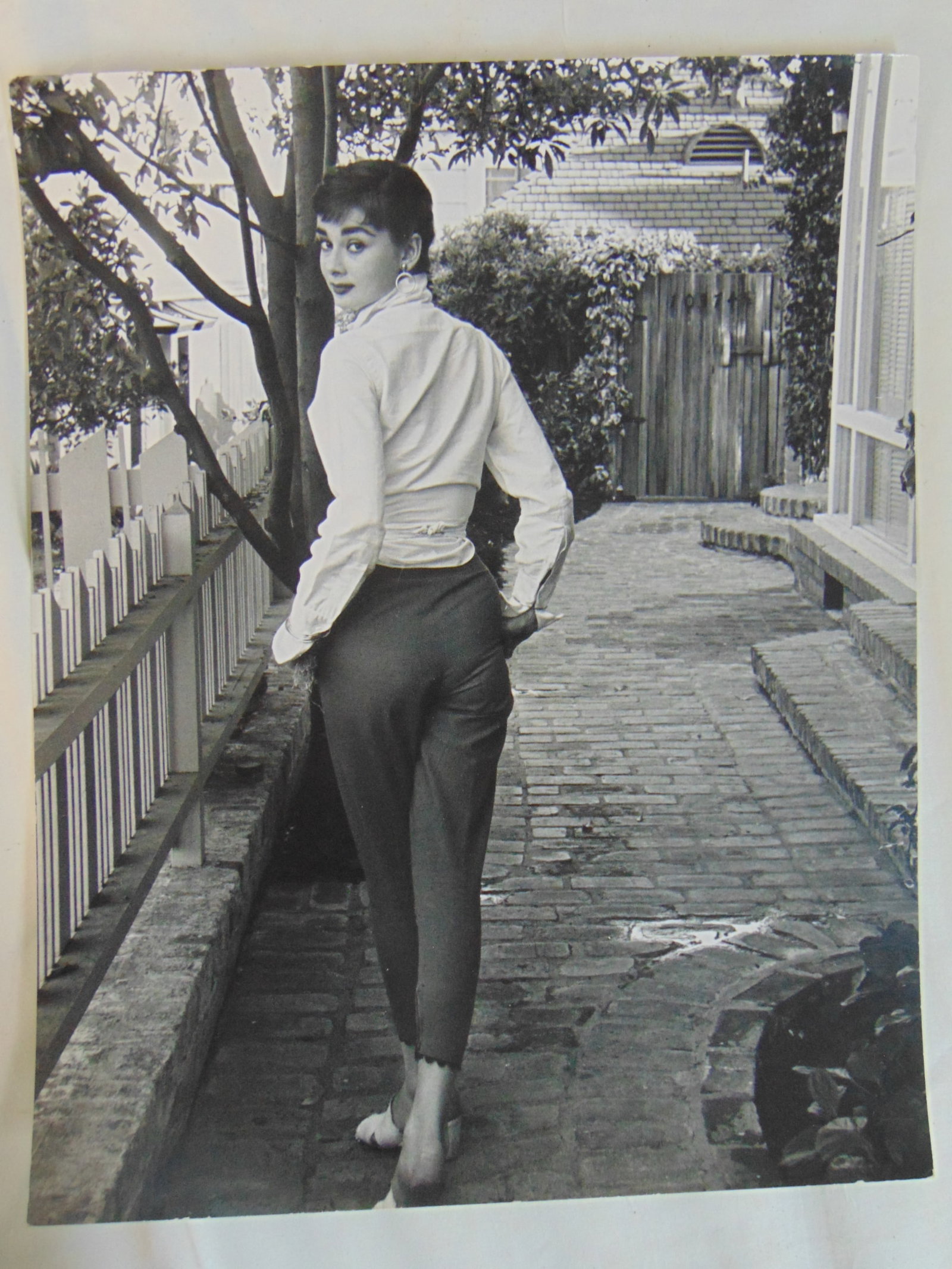 Photograph, Audrey Hepburn, "Sabrina", by Mark Shaw, 12" by 9 5/8": Photograph, Audrey Hepburn, "Sabrina", by Mark Shaw, 12" by 9 5/8"