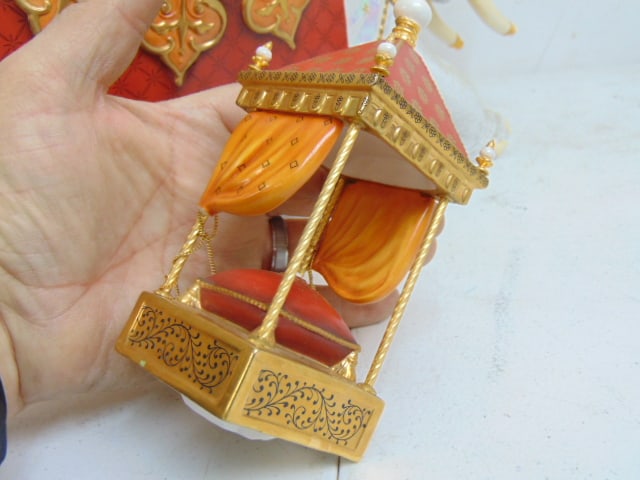 Large bisque porcelain gilt accented elephant figure by Bella Bisque, Fine Porcelain, "The Noble - 5