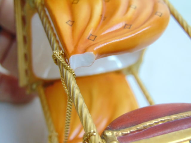 Large bisque porcelain gilt accented elephant figure by Bella Bisque, Fine Porcelain, "The Noble - 6