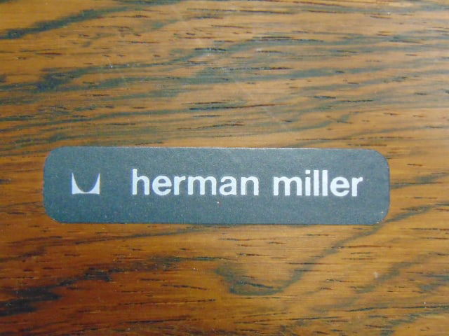 Charles Eames for Herman Miller rosewood chair & ottoman, black leather, in gently used condition, - 8