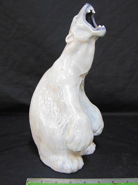 Porcelain polar bear, Royal Copenhagen, 12.5" tall, good condition. (1 of 5)