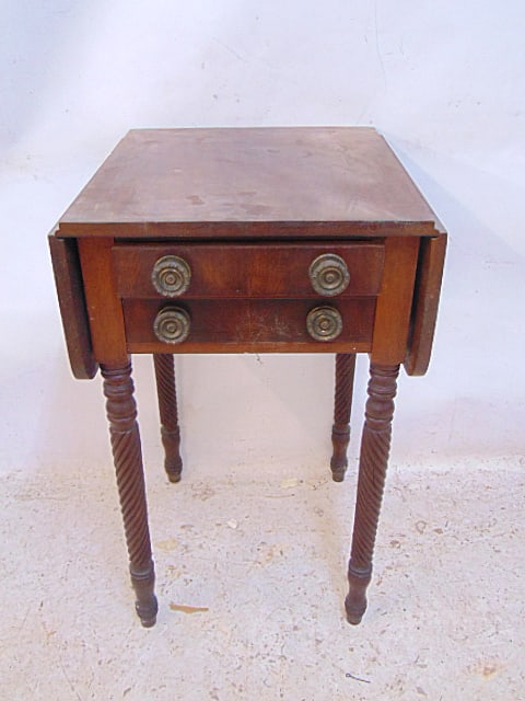 Mahogany drop leaf stand, 2 drawers, (1 of 4)