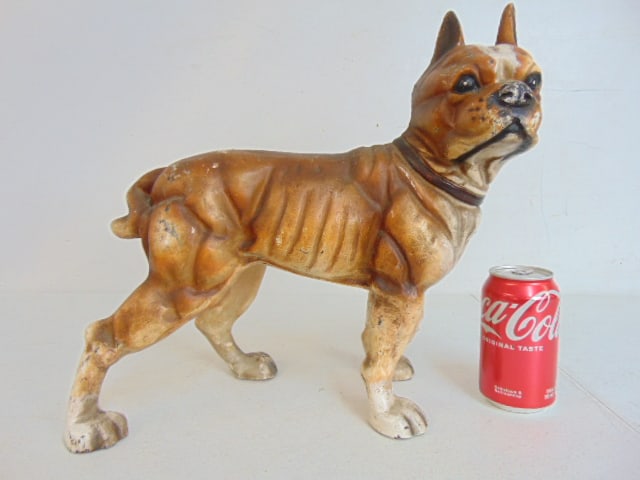 Large cast iron painted porch dog doorstop, 15.5" wide, 7" deep, height is 13.75": Large cast iron painted porch dog doorstop, 15.5" wide, 7" deep, height is 13.75"